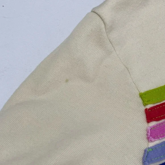 Aviator Nation Cream Zip Hoodie with Rainbow Stripes - Picture 12 of 14